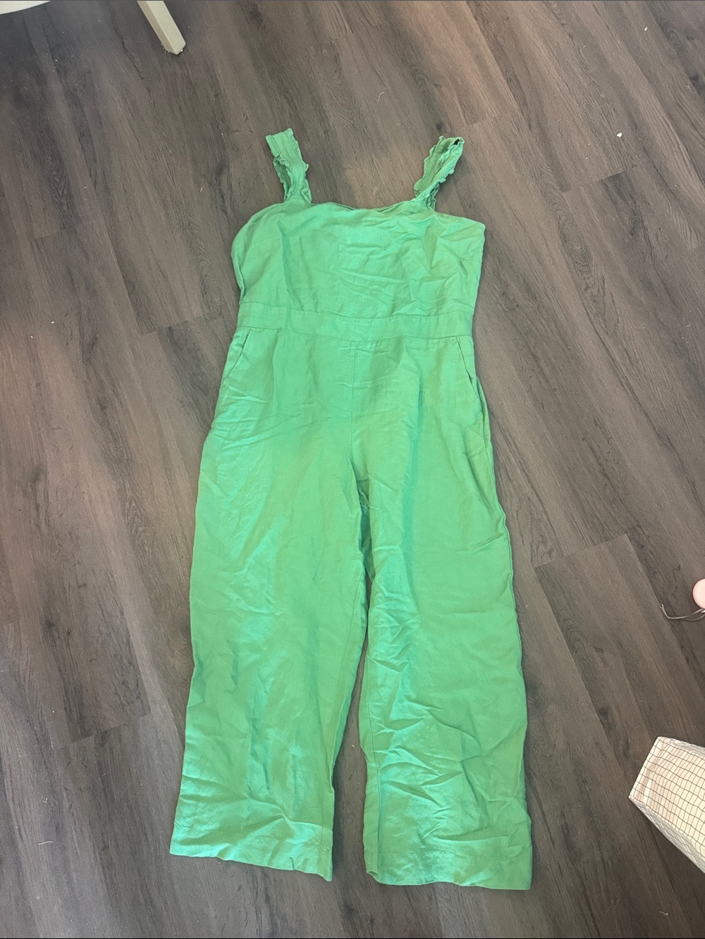 NWT LOFT Bright Green Ruffle-Strap One-Piece